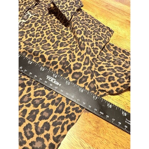 EXPRESS Leopard Cheetah Button Up Long Sleeve Shirt Dress  Size 8 - Picture 8 of 10